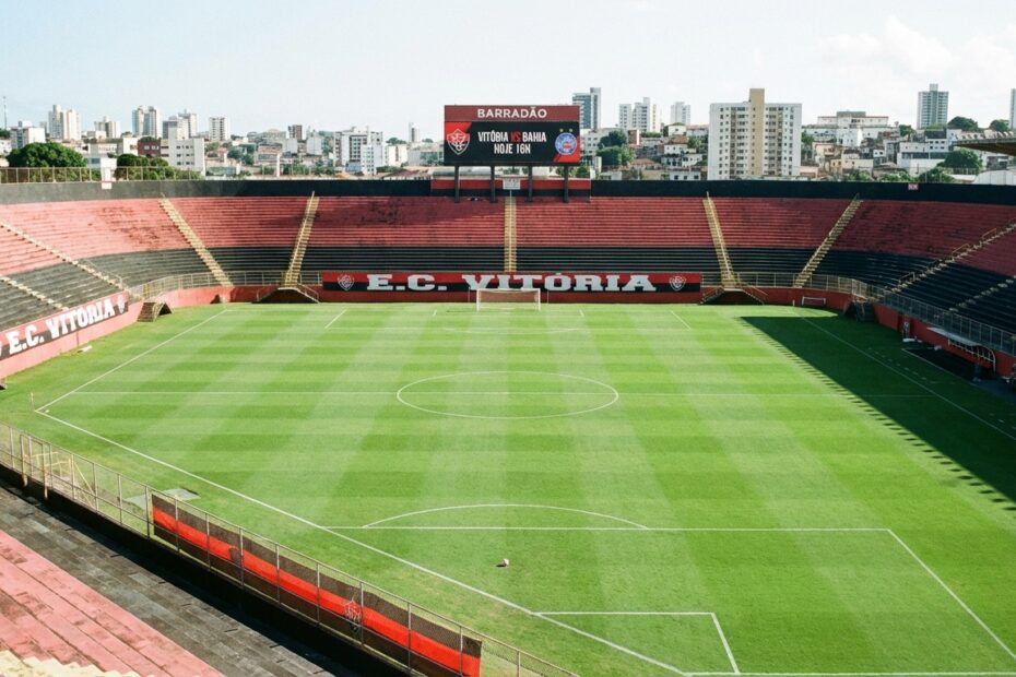 Estádio do Barradão preparado para receber o duelo entre Vitória e Flamengo