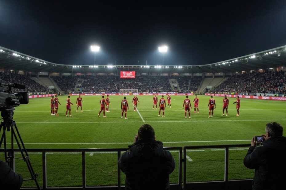 Torcida do Flamengo comemorando em um estádio de futebol durante uma partida do Brasileirão.